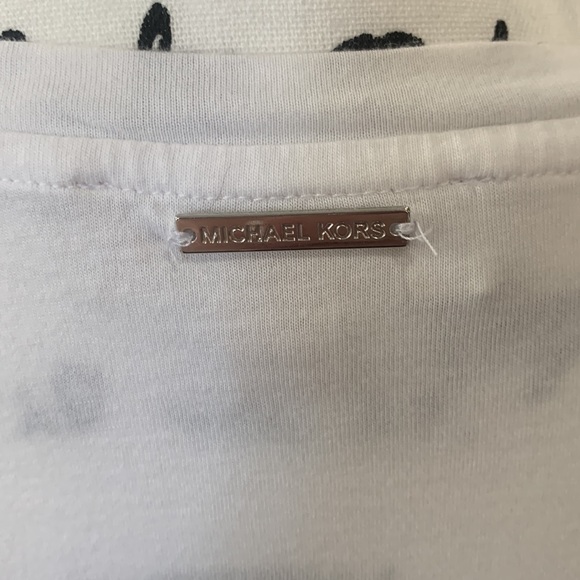 🧡 MICHAEL KHORS WHITE TOP-SEQUIN SHORT SLEEVE- - Picture 10 of 15